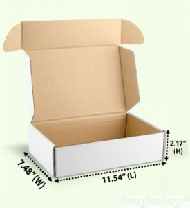 Mailer White Box (3 Ply) 11.54x7.48x2.17 Inch