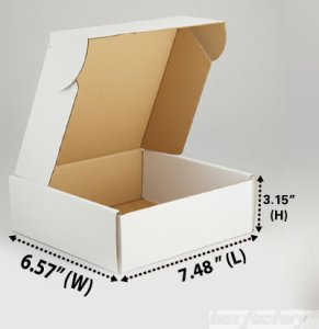 Mailer White Box (3 Ply) 7.48x6.57x3.15 Inch