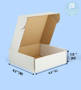 Mailer White Box (3 Ply) 4.5x4.5x1.5 Inch
