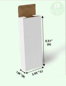 Tuck White Box (3 Ply) 2.95x1.89x5.51 Inch