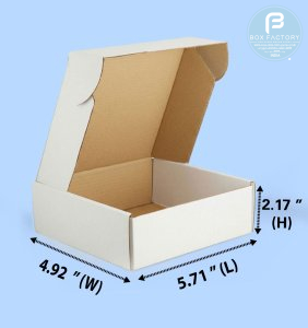 Mailer White Box (3 Ply) 5.71x4.92x2.17 Inch