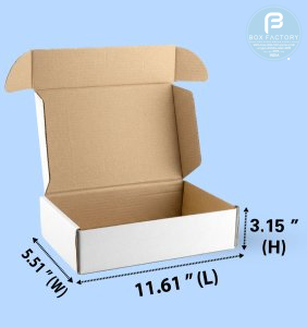 Mailer White Box (3 Ply) 11.61x5.51x3.15 Inch
