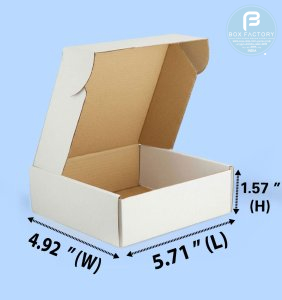 Mailer White Box (3 Ply) 5.71x4.92x1.57 Inch
