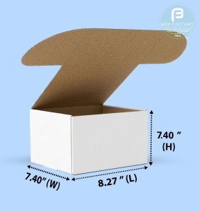 Mailer White Box (3 Ply) 8.27x7.40x7.40 Inch